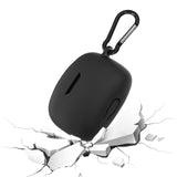 Geekria Silicone Case Cover Compatible with JBL TUNE BEAM True Wireless Earbuds (Not Fit TUNE BEAM 2), Protective Earphones Skin Cover with Keychain Hook, Charging Port Accessible (Black)