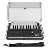 Geekria USB MIDI Keyboard Controller Hand Case, Compatible with Arturia MiniLab 3 / MiniLab MkII 25 Slim-Key, Hard Shell Travel Carrying Bag (Dark Grey)