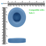Geekria QuickFit Replacement Ear Pads for Beats Solo 4 Wireless On-Ear Headphones Ear Cushions, Headset Earpads, Ear Cups Cover Repair Parts (Blue)