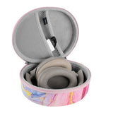 Geekria NOVA Headphones Case Compatible with Sony WH-1000XM4, WH-1000XM3, MDR-1000X, WH-H910N, Replacement Hard Shell Travel Carrying Bag with Cable Storage (Pink Marble)