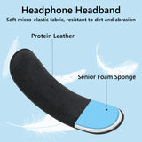 Geekria Short Replacement Medium Hook and Loop Headband Cover + Velour Pad Set, Compatible with Skullcandy, Bose, JBL, Sony Headphones Accessory, Easy DIY Installation (Black)