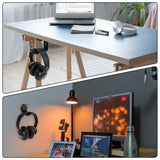 Geekria Magnetic Headphone Holder, Aluminum Headset Hook for Desk, Headphone Hanger with Non-Slip Rubber Pad, Strong Magnetic Mount for Bose, Sony, Sennheiser, HyperX (Black)
