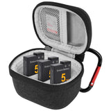 Geekria Mini Storage Carrying Case Compatible with GoPro Hero 13, 12, 11, 10, 9, 8, DJI Osmo 360, Action 6, 5 Pro, 4, 3 Battery, Portable Easy Carrying Travel Bag, Camera Accessories (Gray)