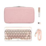 Geekria Keyboard Carrying Bag, Compatible with LOFREE DOT Foundation 75%/Lipstick Elegant 84, YUNZII C75, EVA Hard Shell Travel Computer Keyboard Case (Pink)