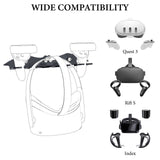 Geekria VR Wall Mount Stand Compatible with Meta Quest 3, Pro, 2, Valve Index, HTC Vive, PlayStation VR Game Accessories Storage Stand Holder Hook VR Headset (Black)