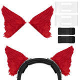Geekria NOVA Headphone Headband Spacer+Cat Ears Attachment Compatible with Razer, JBL, Plantronics, Sennheiser, Logitech, Hyperx, Corsair Headphones, Easy DIY Installation (Black/Red)