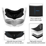 Geekria VR Upgraded Facial Interface & Face Cover Pad Compatible with Meta Quest 3, Sweat-Proof PU Foam Cushion, Accessory Set with Anti-Leakage Light Nose Pad and Lens Protector