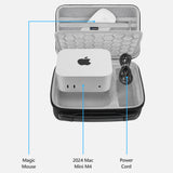 Geekria Mini PC Hard Shell Case, Compatible with Apple 2024 Mac Mini M4 / M4 Pro Travel Carrying Bag, Fit for Magic Mouse, Trackpad and Accessories (Dark Gray)