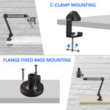 Geekria for Creators Microphone Arm Compatible with Rode Podmic, NT-USB, NT1-A, NT1, Mic Boom Arm Mount Adapter with Tabletop Flange Mount, Suspension Stand, Mic Scissor Arm, Desk Mount Holder