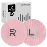 Geekria 2 Pairs Mesh Fabric Headphones Ear Covers - Product Safety Certified - Washable & Stretchable Earcup Protectors for Over-Ear Headsets, Sweat Pads for Gym, Gaming (M / Pink)