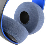 Geekria 2 Pairs Knit Headphones Ear Covers (Product Safety Certified), Washable, Stretchable, Sweat-Resistant Protectors for Over-Ear Headphones (Size L / Blue)