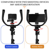 Geekria Fence Mount Tripod Camera Mounts, Compatible with iPhone17, DJI Osmo Action 6, GoPro Hero 13, Adjustable Phone / Action Cam Holder for Sports Recording (6FT / 185CM)