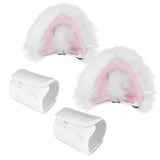 Geekria NOVA Headphone Beam Strap+Cat Ears Attachment Compatible with Razer, JBL, Plantronics, Sennheiser, Logitech, Hyperx, Corsair Headphones, Easy DIY Installation, Comfortable (White+Pink)
