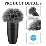 Geekria for Creators Furry Windscreen for 0.2'' (5mm) Diameter Microphones, Mic DeadCat Wind Cover Muff, Windbuster, Fluff Cover Windshield Compatible with Sennheiser MKE (Grey / 2 Pack)