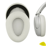 Geekria QuickFit Replacement Ear Pads Compatible with JLab JBuds Lux ANC Wireless Headphones, Ear Cushions, Repair Parts (Cloud White)