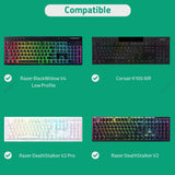 Geekria Keyboard Case, Compatible with Razer BlackWidow V4 Low Profile / DeathStalker V2, Corsair K100 AIR, Hard Shell Travel Carrying Bag (Dark Grey)