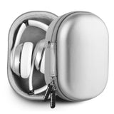 Geekria PRO Headphones Case Compatible with Beats Studio Pro, Solo Pro, Solo 3, Solo 2, Solo HD Case, Replacement Hard Shell Travel Carrying Bag with Cable Storage (Silver)