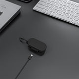 Geekria Silicone Case Cover Compatible with Sony WF-1000XM6 (Model YY2985) True Wireless Earbuds, Protective Earphones Skin Cover with Keychain Hook, Charging Port Accessible (Black)