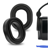 Geekria Silicone Rubber Comfortable Replacement Ear Pads for HyperX Cloud 2/ Alpha/ AlphaS/ Core/ Stinger/ Flight, Razer Kaira/ Kaira Pro/ X, Sennheiser HD280 Headphones (Black)