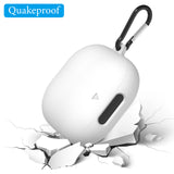 Geekria Silicone Case Cover Compatible with Soundcore by Anker Liberty 4 Pro True Wireless Earbuds, Protective Earphones Skin Cover with Keychain Hook, Charging Port Accessible (White)