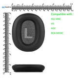 Geekria QuickFit Replacement Ear Pads for Mpow H12 ANC, H10, RCA H033C Noise Cancelling Headphones Ear Cushions, Repair Parts (Black)