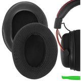 Geekria Comfort Extra Thick Mesh Fabric Replacement Ear Pads for HyperX Cloud III, Cloud 3, Cloud II, 2, Alpha, Cloud Flight, Stinger, Revolver S Headphones Ear Cushions, Ear Cups Repair Parts