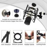 Geekria for Creators Microphone Shock Mount Compatible with Sennheiser MK4, MK8, TLM103-MT, TLM107, Anti-Vibration Suspension Adapter Clamp Mic Holder Clip (Black / Metal)