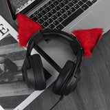 Geekria NOVA Headphone Headband Spacer+Cat Ears Attachment Compatible with Razer, JBL, Plantronics, Sennheiser, Logitech, Hyperx, Corsair Headphones, Easy DIY Installation (Black/Red)