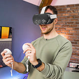 Geekria VR Headset Protective Shell Compatible with Meta Quest 3S, Light & Durable Front Face Cover Accessories, Anti Slip Scratchproof TPU Hard Shell Cover Full Protection (Black)