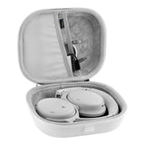 Geekria Shield Headphones Case Compatible with Bose QC Ultra, QC45, QC 35 II, QC25, Replacement Hard Shell Travel Carrying Bag with Cable Storage (White)