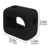 Geekria for Creators Windslayer Cover Wind Muff Compatible with DJI Osmo Action 6, 5 Pro, 4, 3 Action Camera, Housing Frame Case, Video Noise Reduction Sponge Accessories (Black / 2 Pack)