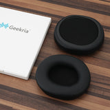 Geekria Comfort Protein Leather Replacement Ear Pads Compatible with ASUS ROG Pelta Headphones Ear Cushions, Headset Earpads, Ear Cups Cover Repair Parts (Black)