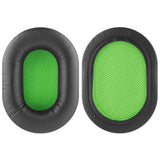 Geekria QuickFit Replacement Ear Pads for Razer BlackShark Stereo Gaming Headphones Ear Cushions, Headset Earpads, Ear Cups Cover Repair Parts (Black / Green)
