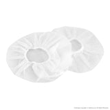 Geekria 500 Pairs Disposable Headphone Covers Compatible with Over-Ear and MRI Headsets, Stretchable Sanitary Ear Pads, Hygienic Earcup Cushion Protectors (M / White)