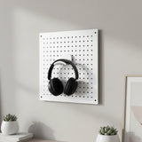 Geekria Headphone Holders for Pegboard Display, Headphone Hanger Holder Compatible with 1/4" Pegboard, Hook Headset Holder Hanger for Home, Office, Electronics Organization (White)