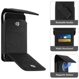 Geekria Phone Holster Compatible with iPhone 17 Pro Max 16 15, Galaxy S26+ S25 Ultra, Vegan Leather Cell Phone Belt Pouch Case with 360° Rotating Clip, Vertical Holder for Work Hiking Travel