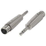 Geekria for Creators XLR Female to 1/4 Inch (6.35mm) TRS Male Microphone Cable Adapter, Compatible with Shure SM58, SM57, SM7B, MV7, PGA48, Behringer xm8500 Mic Cord Plug (Silver, 2 Pack)