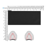Geekria NOVA Knit Fabric Headband Cover + Cat Ears Attachment Compatible with Razer SteelSeries HyperX Sennheiser ASTRO Sony Logitech ATH Headphones, Head Cushion Pad Protector (White/Pink)