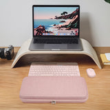 Geekria Keyboard Carrying Case, Compatible with Logitech MK470 Slim / K585 / K580 Keyboard and Mouse Combo, Hard Shell Protective Travel Bag (Pink)