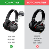 Geekria Comfort Velour Replacement Ear Pads for Sony MDR-1ABT, MDR-1RBT, MDR-1RNC Headphones Ear Cushions, Headset Earpads, Ear Cups Cover Repair Parts (Black)