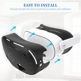 Geekria VR Headset Protective Shell Compatible with Meta Quest 3S, Light & Durable Front Face Cover Accessories, Anti Slip Scratchproof TPU Hard Shell Cover Full Protection (Black)