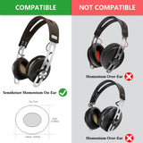 Geekria Comfort Velour Replacement Ear Pads for Sennheiser Momentum On-Ear, Momentum 2.0 On-Ear Wireless HD1 On-Ear Headphones Earpads, Headset Ear Cushion Repair Parts (Black Velvet)