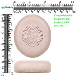 Geekria QuickFit Replacement Ear Pads for Jabra Evolve2 65 (65MS 65UC USB)/Evolve2 40 (40UC 40MS USB)/Elite 45h On-Ear Wireless Headphones, Ear Cushions, Repair Parts (Gold)