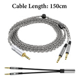 Geekria Apollo Silver-Plated Copper Upgrade Audio Cable Compatible with VZR Model One/MKII Gaming Headset, 3.5mm (1/8'') to Dual 3.5mm Replacement Headphones Cord (4.9 ft / 1.5 m)