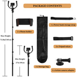 Geekria Pickleball Baseball & Content Creator Fence Mount, Compatible with iPhone17, DJI Osmo Action 6, GoPro Hero 13, Adjustable Phone / Action Cam Holder for Sports Recording (6FT / 185CM)