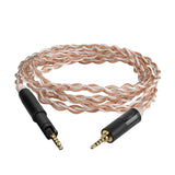 Geekria Apollo Copper Silver Braid Upgrade Audio Cable Compatible with Sennheiser HD 620S/599/598/550/505, 2.5mm Replacement Headphones Cord for Hi-Resolution Audiophile (4ft/1.2m)