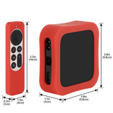 Geekria Protective Case Compatible with Apple TV 4K (3rd Generation) - Lightweight (Anti Slip) Shockproof Silicone Cover (Red)