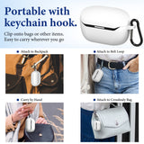 Geekria Silicone Case Compatible with JBL Endurance Race 2 Earbuds, Soft Protective Cover with Keychain Hook, Front LED Visible, Charging Port Accessible (White)