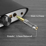 Geekria 6.35mm Stereo Male to 2.5mm (4-Pole TRRS) Balanced Female Headphone Adapter, Compatible with 2.5mm TRRS Balanced Headphone Cables, Gold-Plated Aluminum Alloy