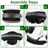 Geekria Large Hook and Loop Headband Cover & Pad Set, DIY Installation, No Tools Required, Compatible with Large Headphones (Fits 3.5-4.5 cm Headbands) (Black)